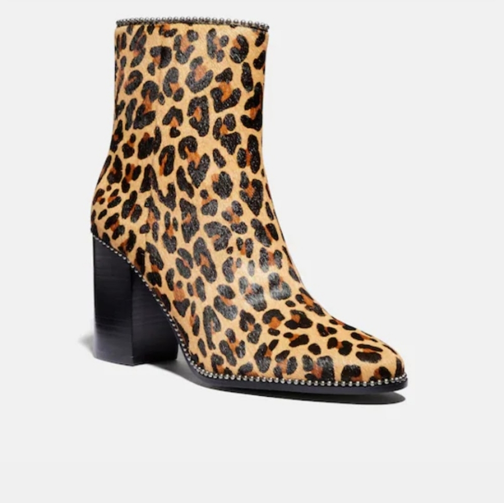Coach Leopard bootie.  Size 8